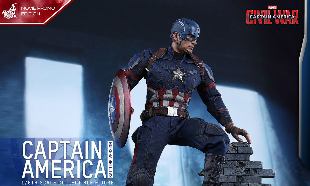 Hot Toys《美国队长3：英雄内战》美国队长战斗版 Captain America 1/6 人偶作品