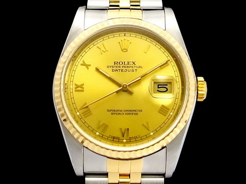 ROLEX 劳力士 Datejust 16233 原厂金色面盘 自动上炼男表