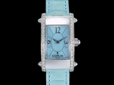 CORUM 昆仑表 Moonlight 月光系列 蓝贝壳面 原镶钻 石英女表 全新品