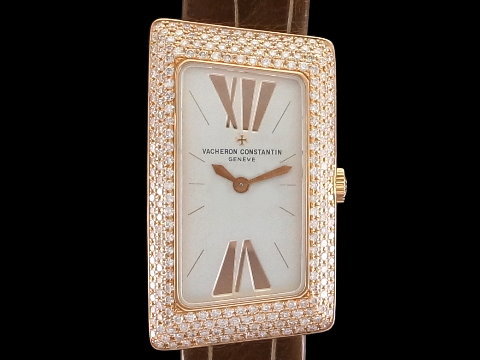 Vacheron Constantin 江诗丹顿 1972系列 原厂镶钻 18K玫瑰金 石英女表