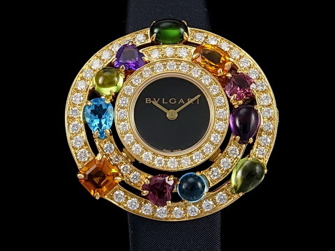 【永生流当品】《12-11新上架》BVLGARI 宝格丽 Astrale 彩色珠宝钻表 AE36D2CBL 18K黄金 黑面 全新品