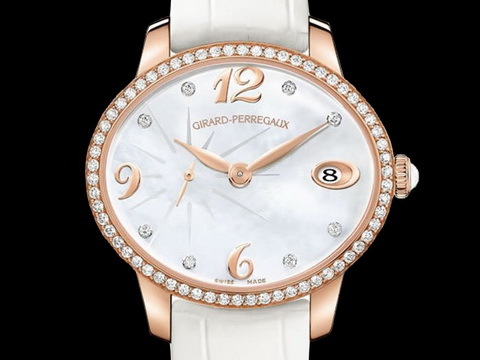 Girard-Perregaux 芝柏 GP表 Cat‘s eye cal.80484 小秒 贝壳面 玫瑰金 自动上炼 机械表 女表 全新品