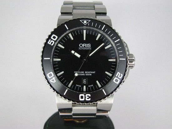 ORIS Aquis 时间之海 300米潜水机械表 陶瓷表圈 盒单齐全 表况极新 台湾公司货