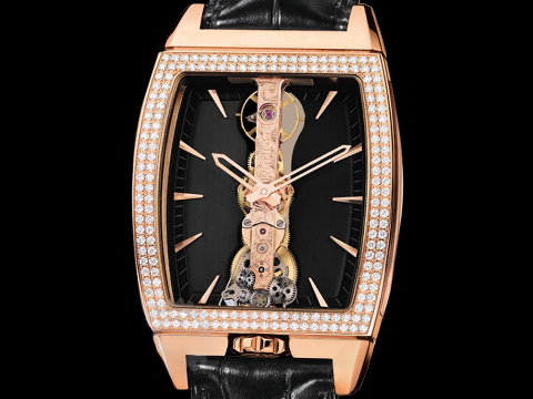 CORUM 昆仑 Golden Bridge 金桥 18K玫瑰金 原镶钻表 全新品