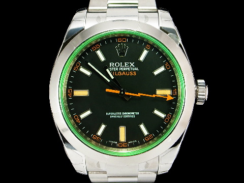 ROLEX 劳力士 MILGAUSS 116400GV 高抗磁 闪电秒针 绿玻璃 (未使用新品)