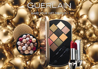 GUERLAIN 娇兰 - 2019 圣诞彩妆  限定版红宝之吻高订唇膏彩壳．眼彩盘．蜜粉球 璀璨金漾版 耀眼限量上市